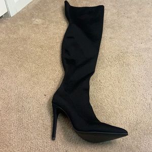 Thigh High Black Heel Boots